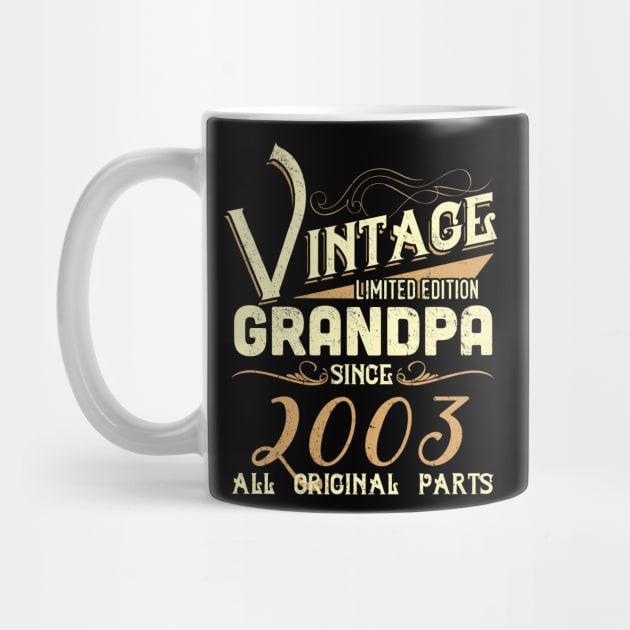 Vintage Grandpa Since 2003 Funny Man Myth Legend Daddy by johnbbmerch